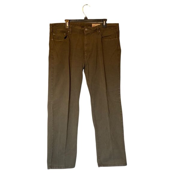 Orvis 5 Pocket Pants Men's 40x30 Greenish Brown Color Relaxed Fit Cotton - Picture 1 of 10